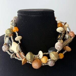 🚨3 for $15🚨 Vintage Mixed Material Statement Necklace
